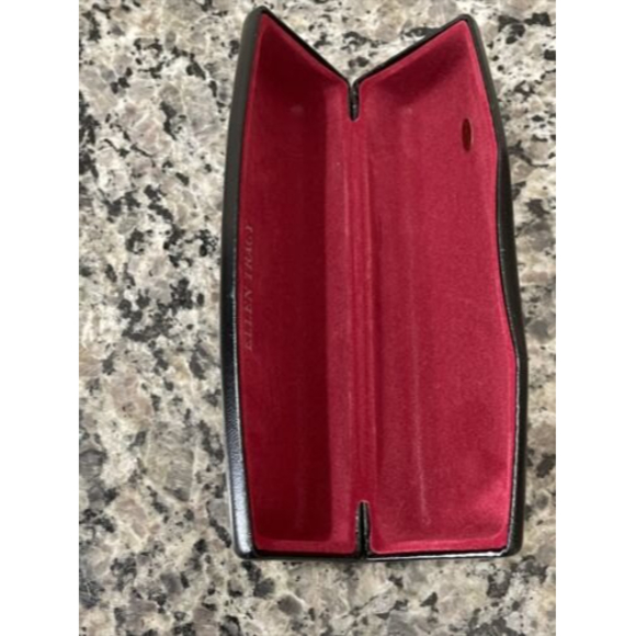 Ellen Tracy Glasses Case Black Hard Shell Red Interior - Picture 8 of 12